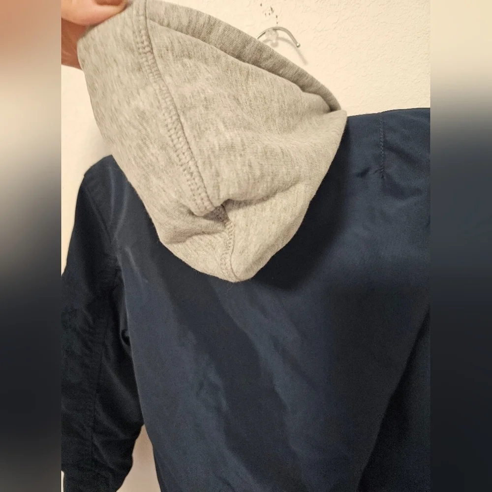 H&M Navy Jacket and Grey Removable Hood Boys Size 2-4 Years